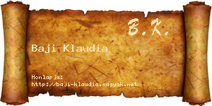 Baji Klaudia névjegykártya