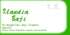 klaudia baji business card